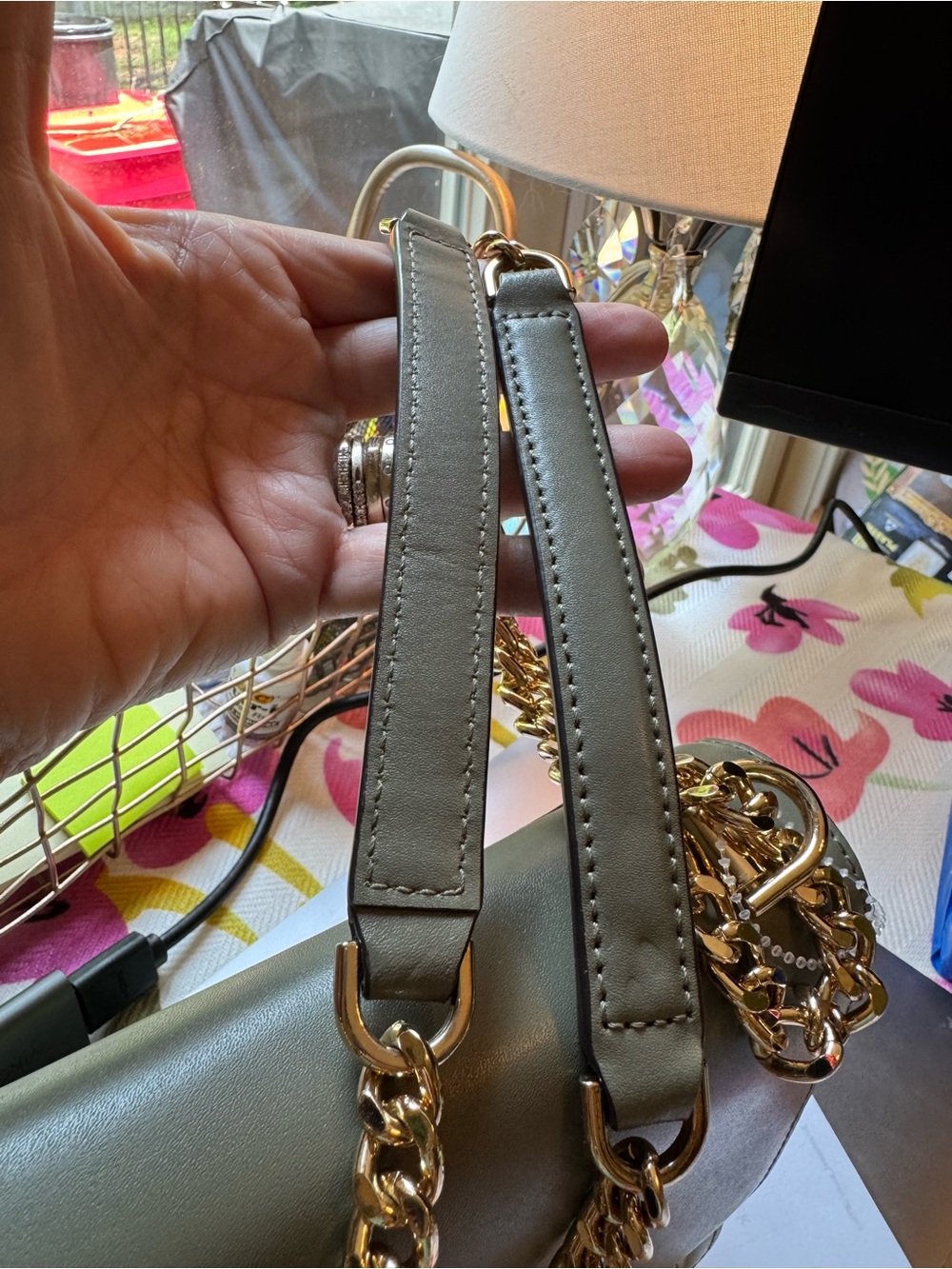 MICHAEL Michael KorsTricolor Leather Shoulder Bag with Gold Chain Strap. NWT - Picture 9 of 15